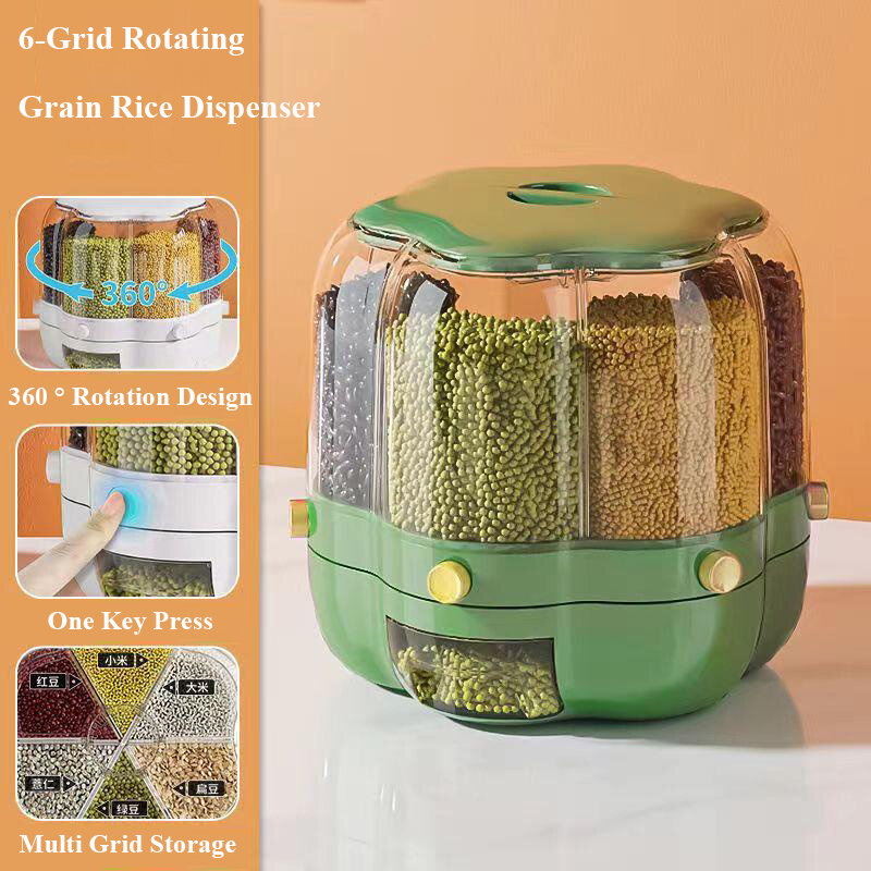 6-Grid Rotating Grid Grain Rice Dispenser