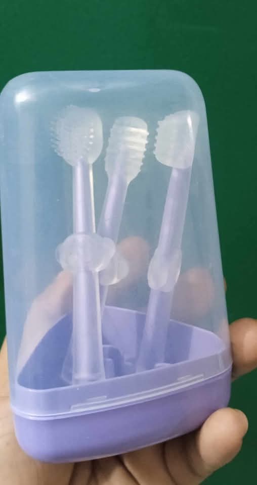 3Pcs Baby Toothbrush Baby Tongue Cleaner
