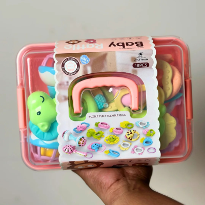 Baby Rattle Set – 18 Pcs Gift Box 🌸