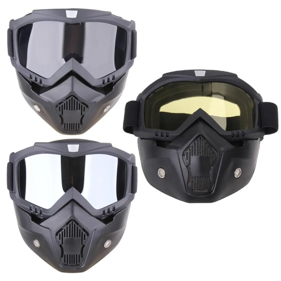 Motorcycle Goggles Mask Detachable Style Protect Padding Helmet